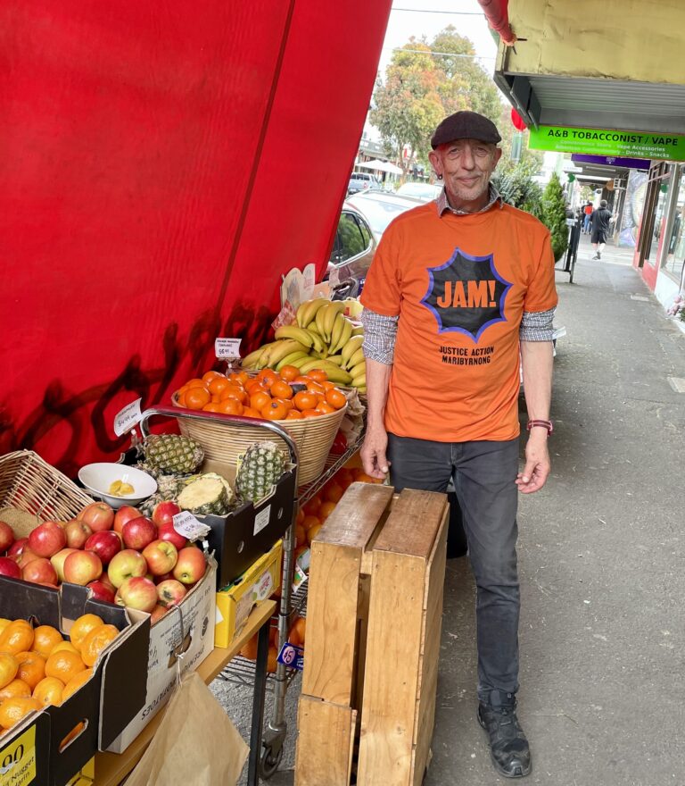 JAM! SUPPORTER: Mark Cafarella, owner of Pomello Fruit and Vegetable store in Seddon.